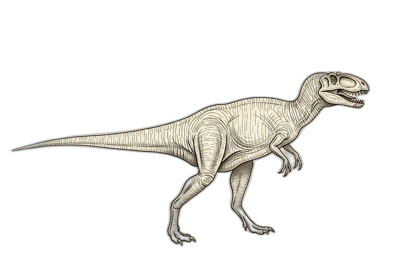 AI Reconstruction of Allosaurus fragilis, generated in 2026 AI Reconstruction of Allosaurus fragilis, generated in 2026